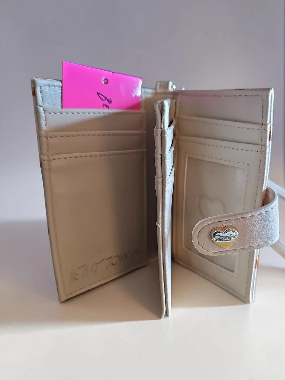 Betsey Johnson White Teddy Bear Print Kids Wristlet Crossbody Wallet